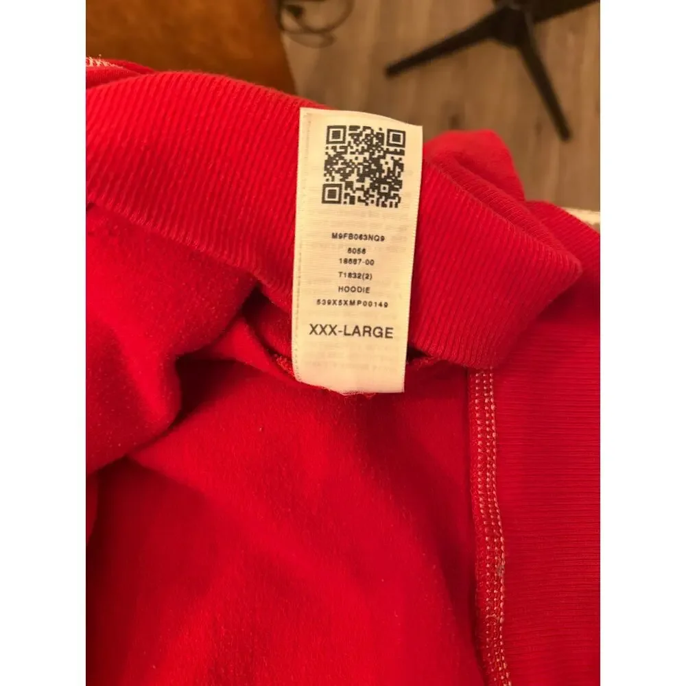 True Religion Men’s Stitch Logo Red Full Zip Hoodie Size 3XL